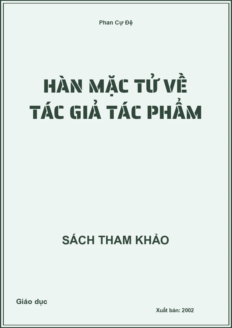 Hàn Mặc Tử về tác giả tác phẩm