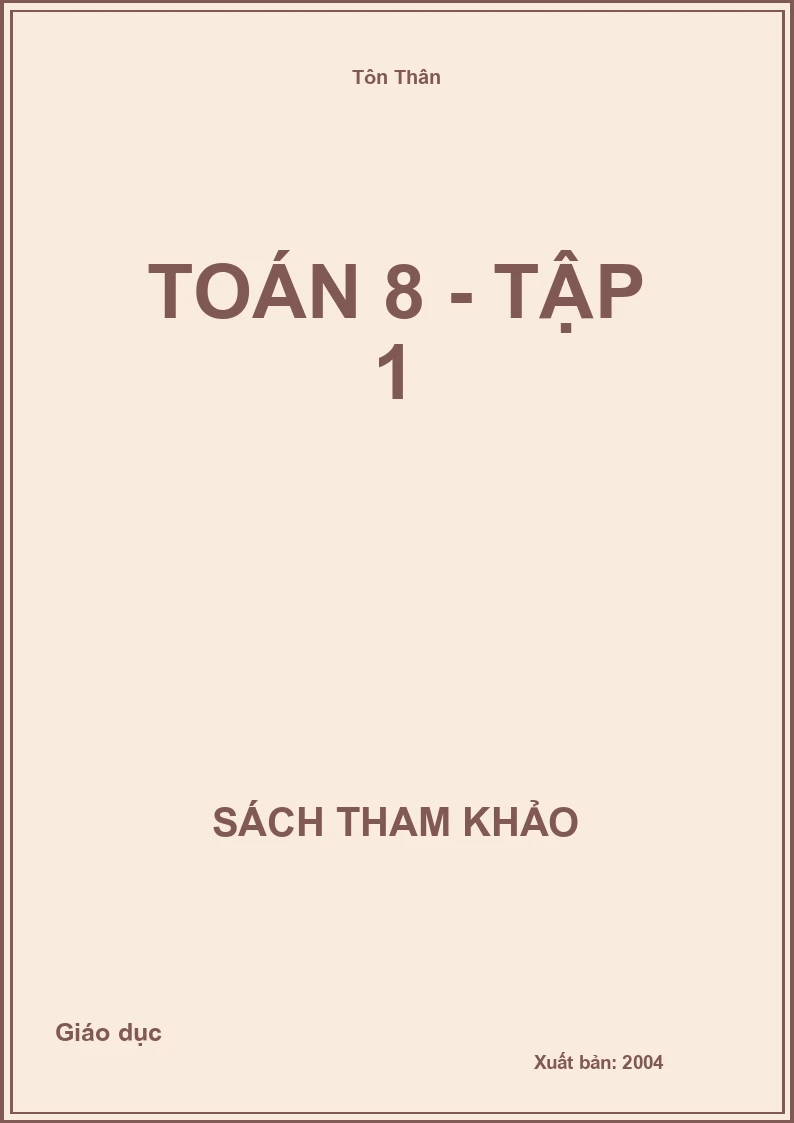 Toán 8 - Tập 1