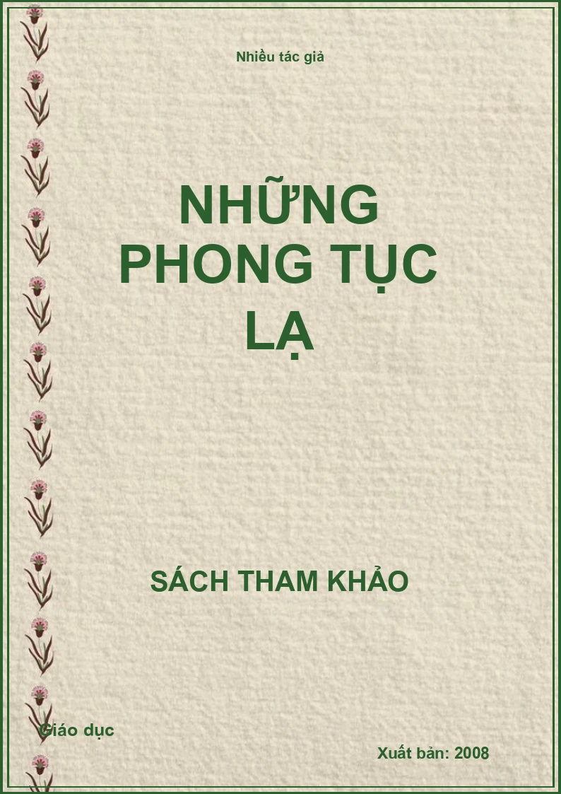 Những phong tục lạ