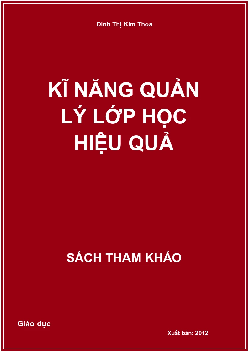 Kĩ năng quản lý lớp học hiệu quả