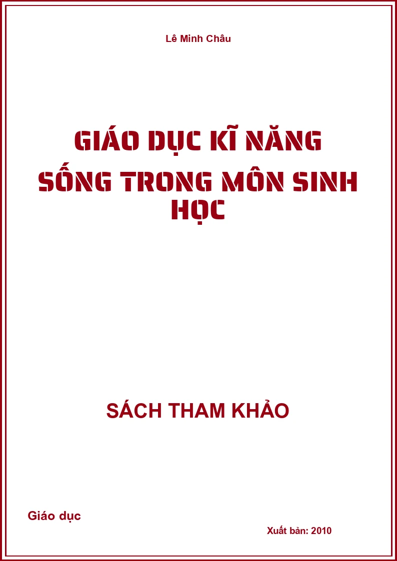 Giáo dục kĩ năng sống trong môn Sinh học
