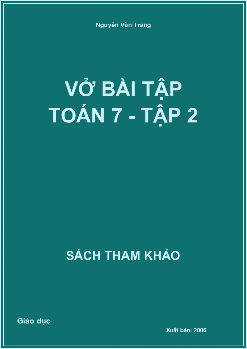 Vở bài tập Toán 7 - Tập 2