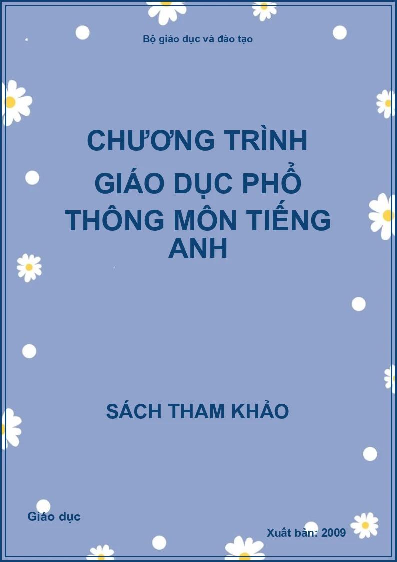 Chương trình giáo dục phổ thông môn Tiếng anh