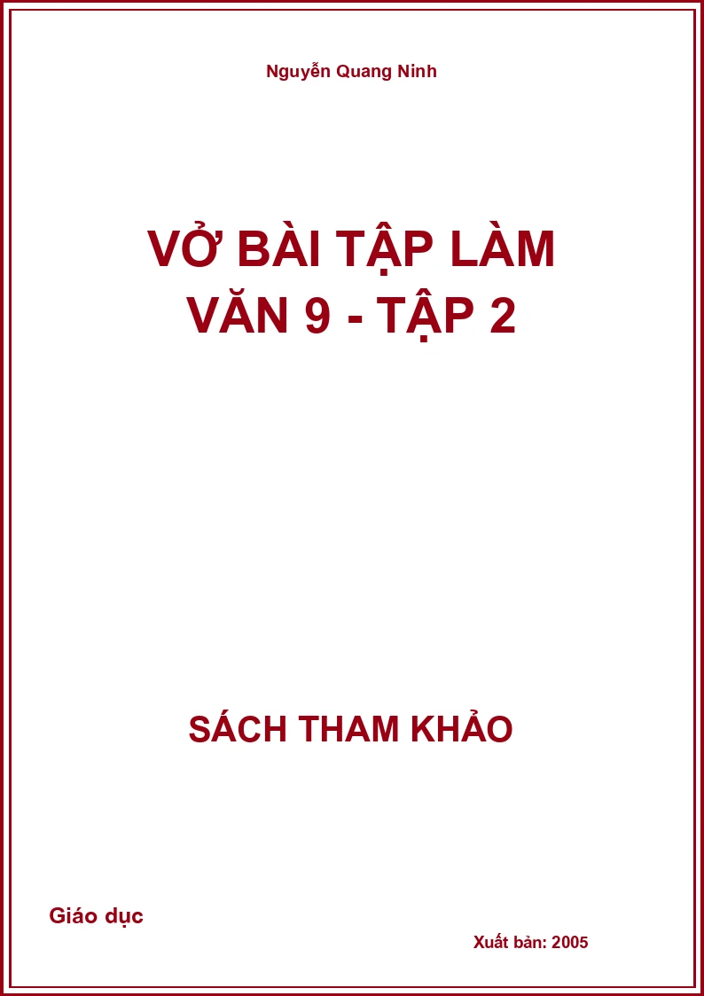 Vở bài tập làm văn 9 - Tập 2