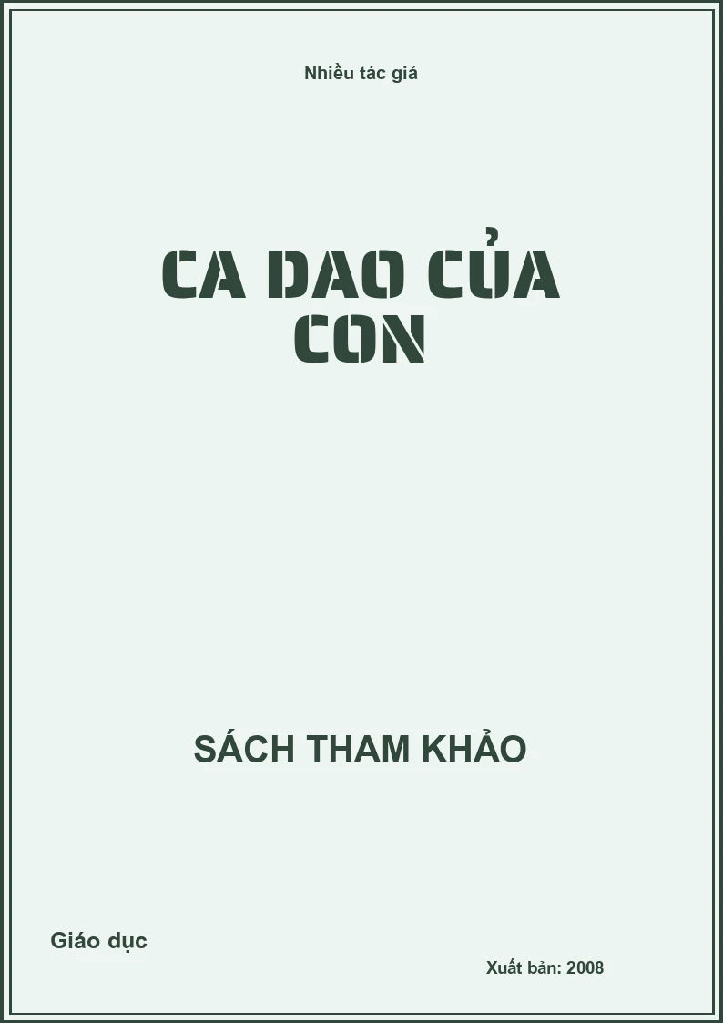 Ca dao của con