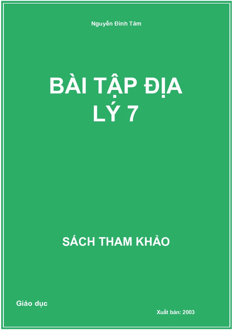 Bài tập Địa lý 7