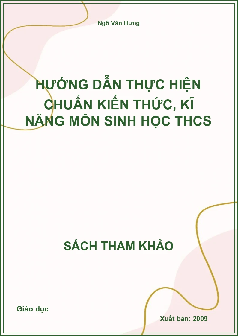 Hướng dẫn thực hiện chuẩn kiến thức, kĩ năng môn Sinh học THCS