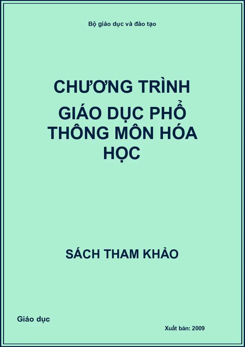 Chương trình giáo dục phổ thông môn Hóa học