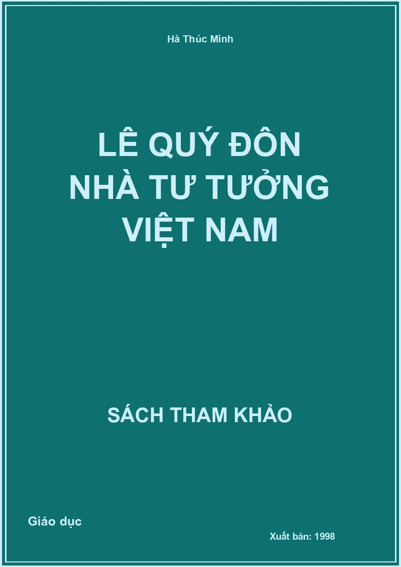 Lê Quý Đôn Nhà tư tưởng Việt Nam
