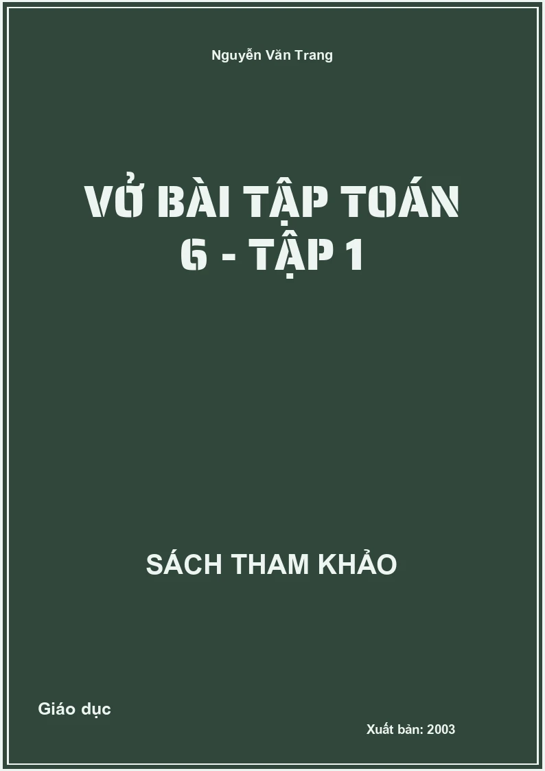 Vở bài tập Toán 6 - Tập 1
