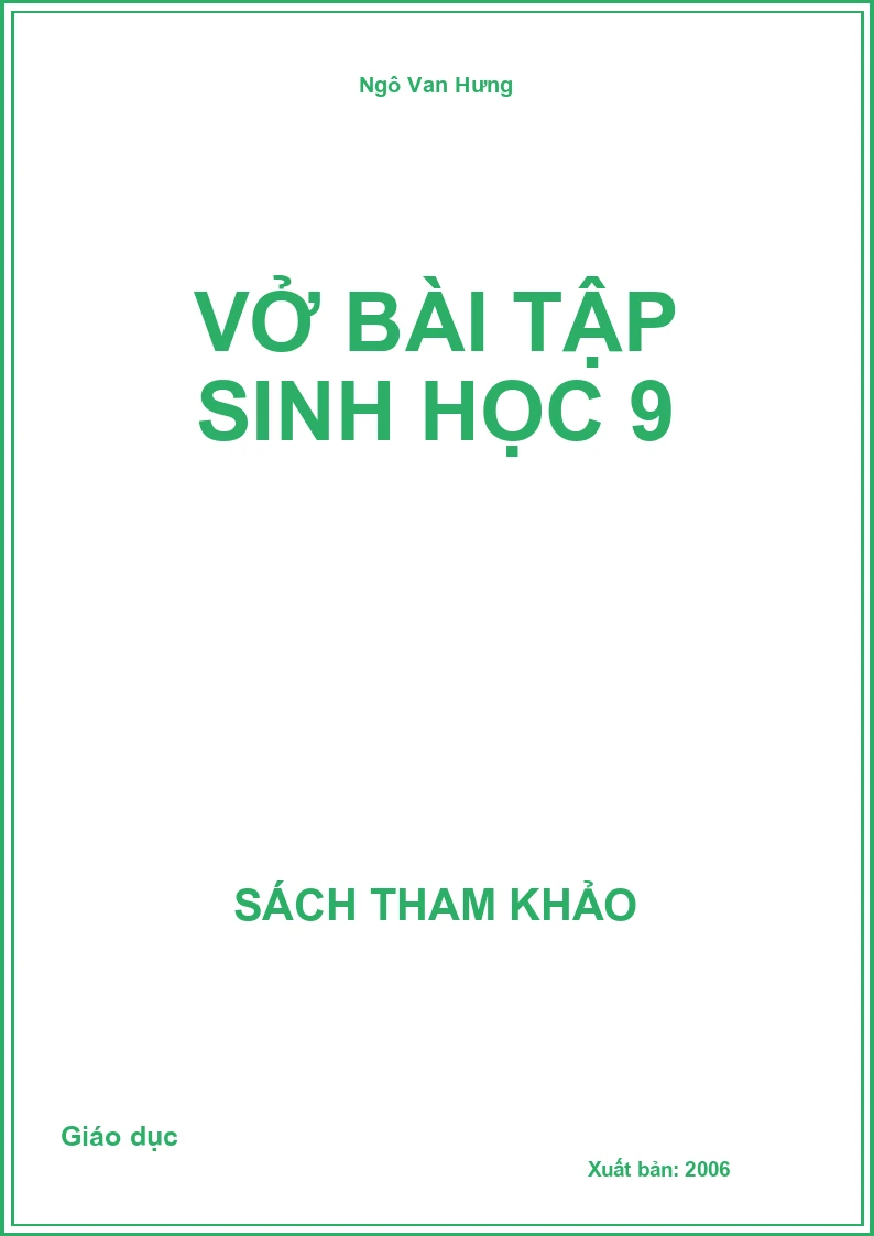 Vở bài tập Sinh học 9