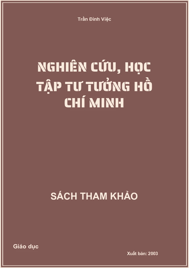 Nghiên cứu, học tập tư tưởng Hồ Chí Minh