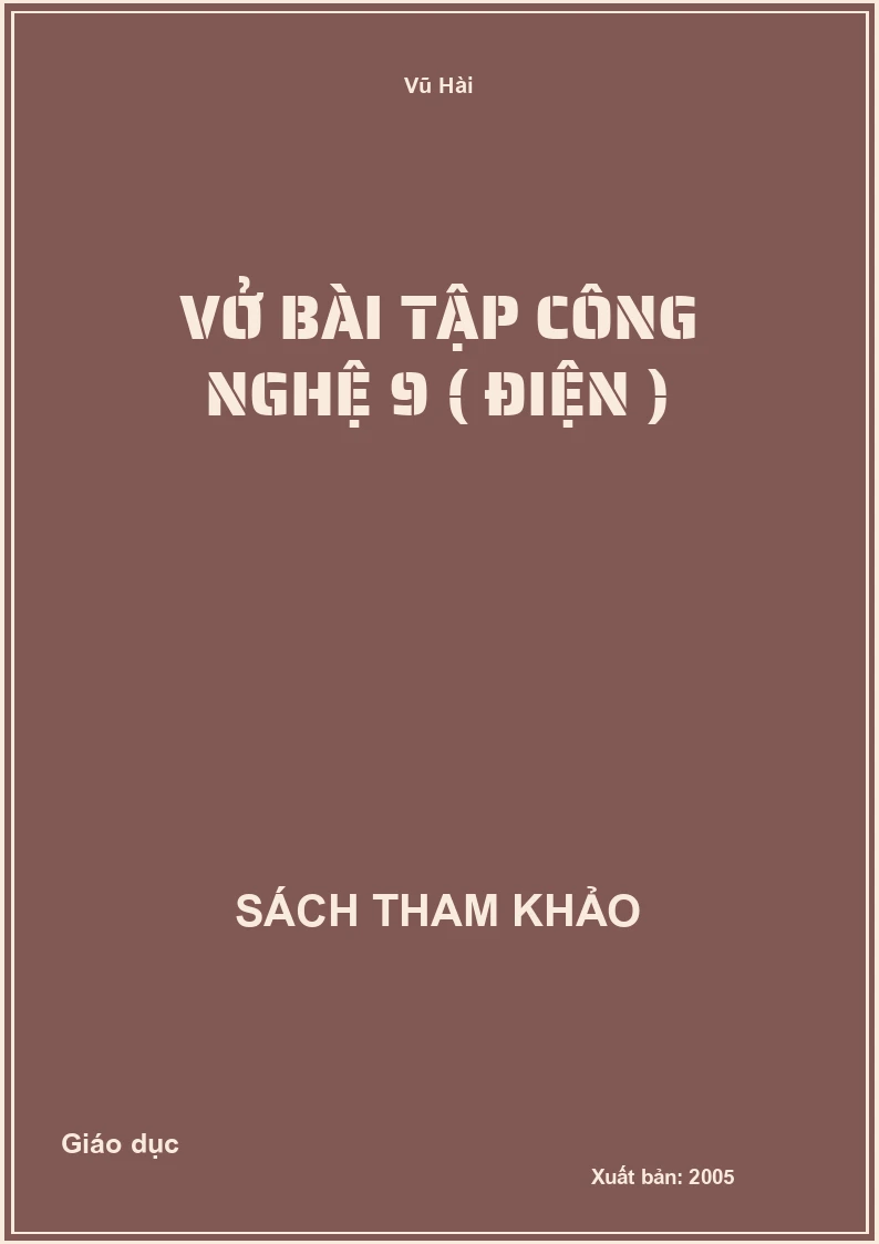 Vở bài tập Công nghệ 9 ( điện )