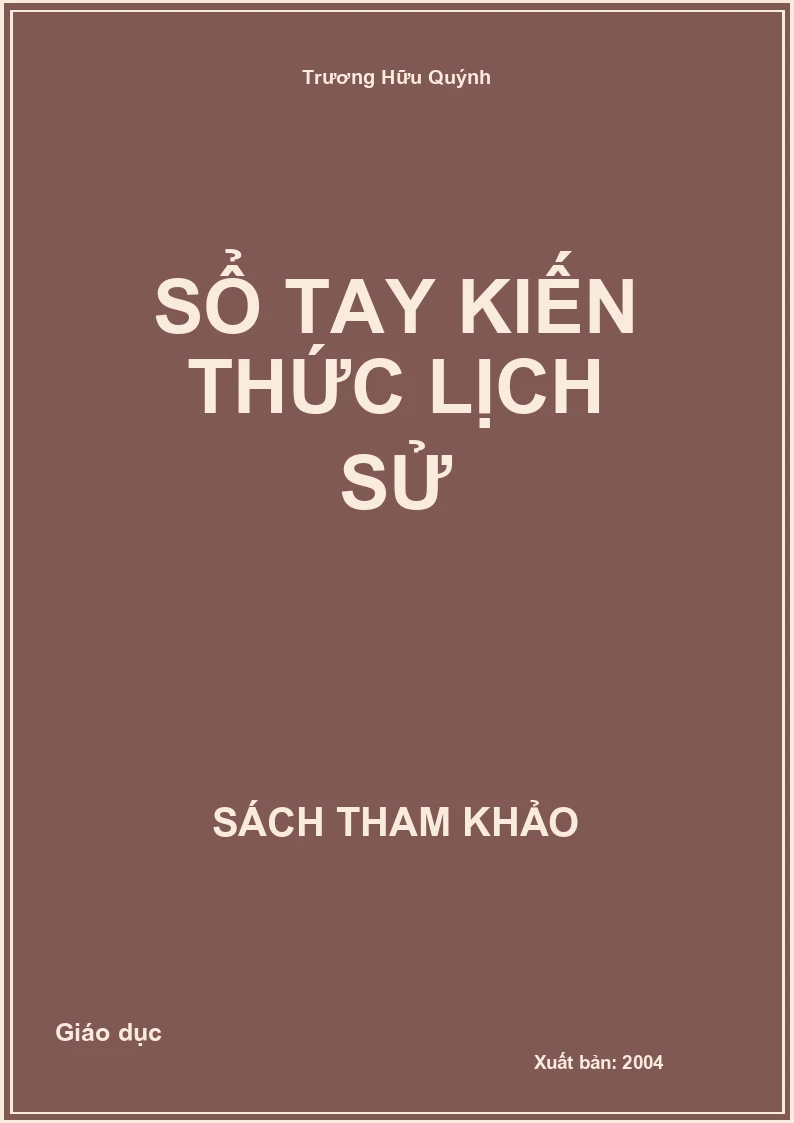 Sổ tay kiến thức lịch sử