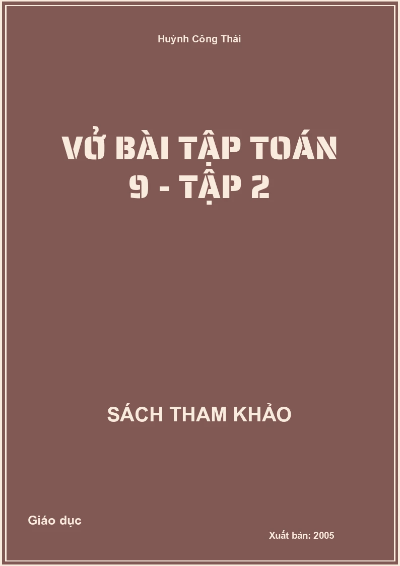 Vở bài tập Toán 9 - Tập 2