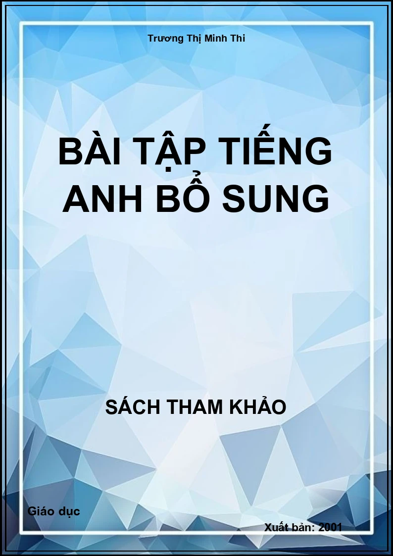 Bài tập Tiếng anh bổ sung