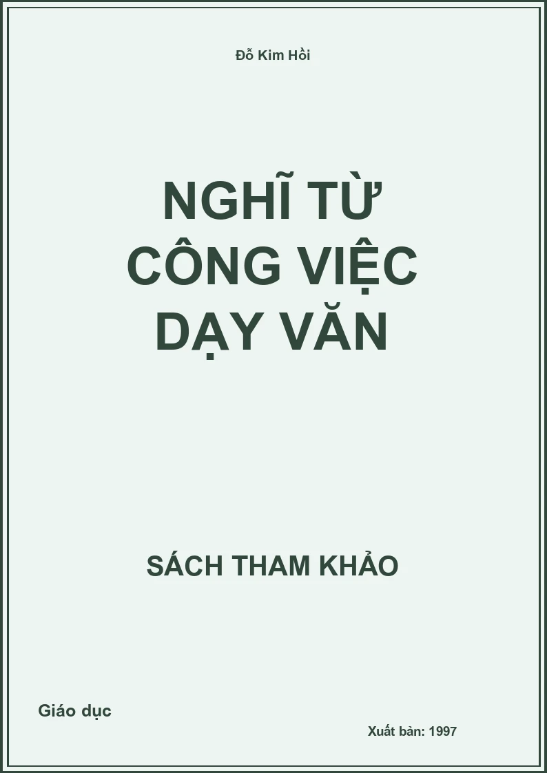 Nghĩ từ công việc dạy văn