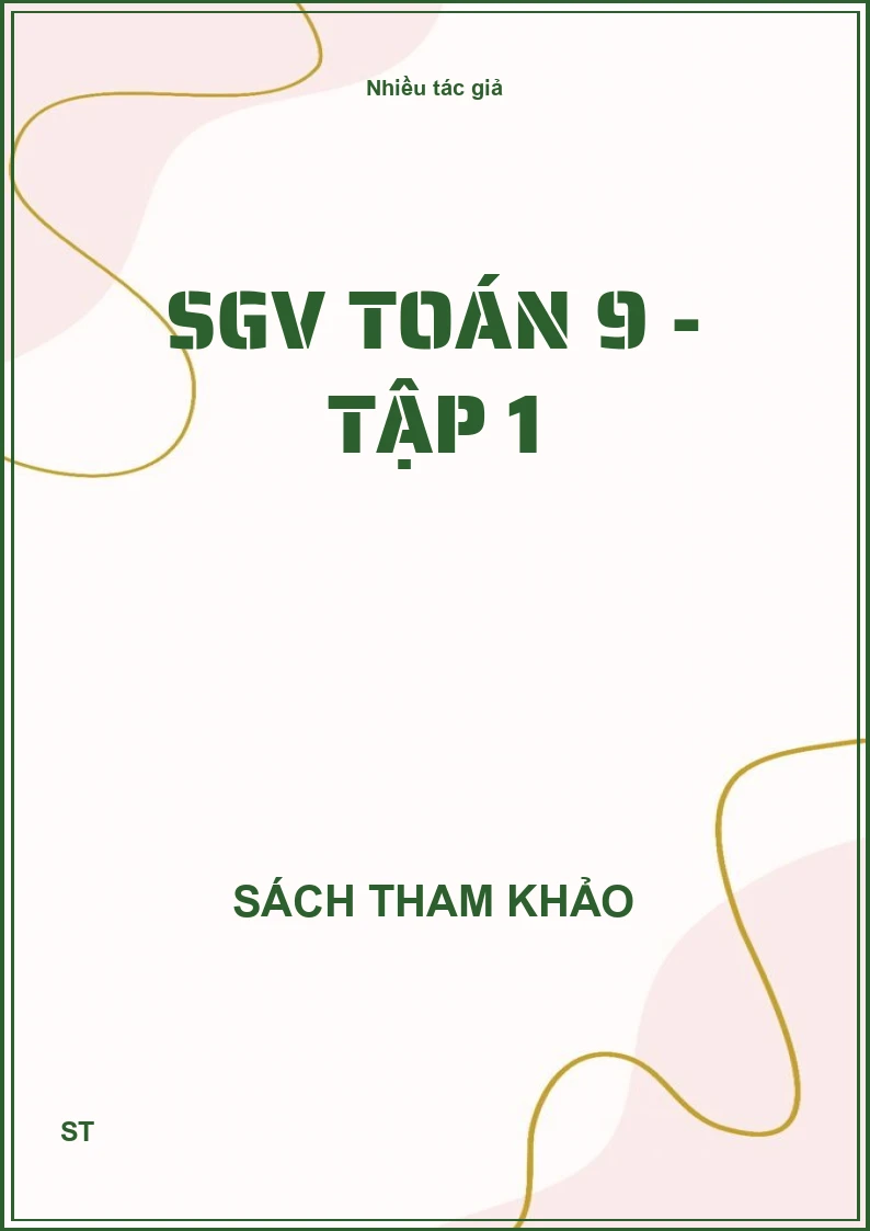 SGV Toán 9 - Tập 1