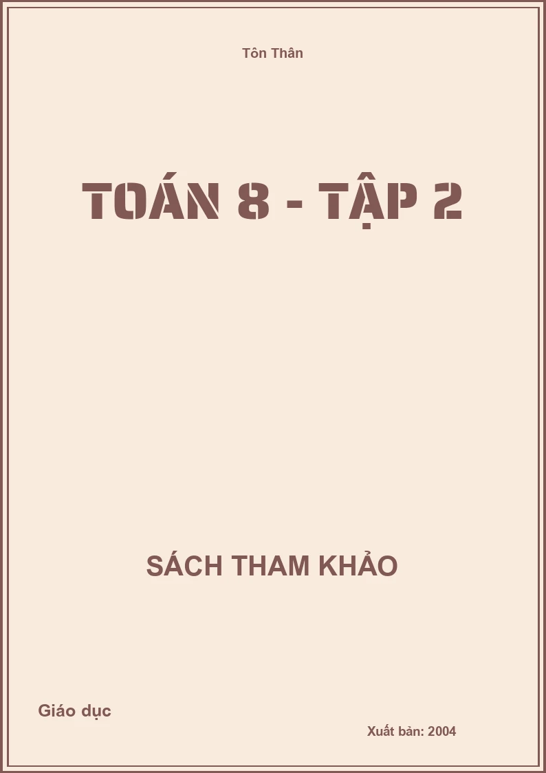 Toán 8 - Tập 2