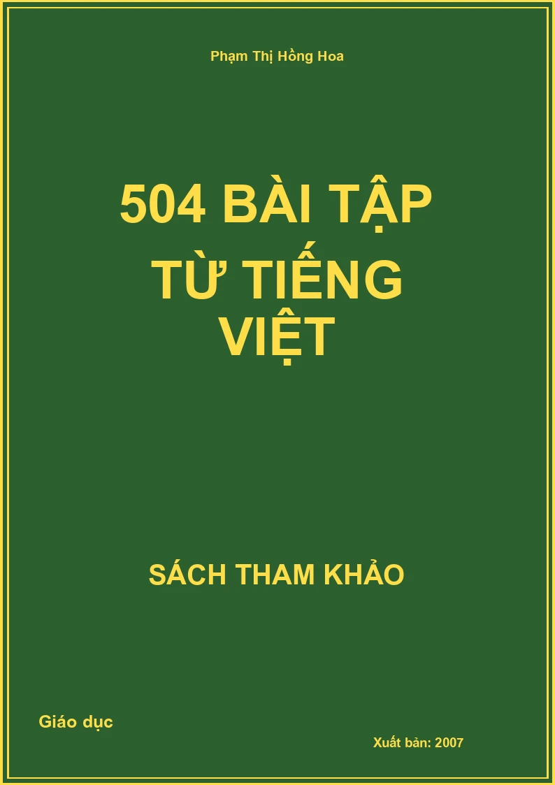504 Bài tập từ Tiếng Việt