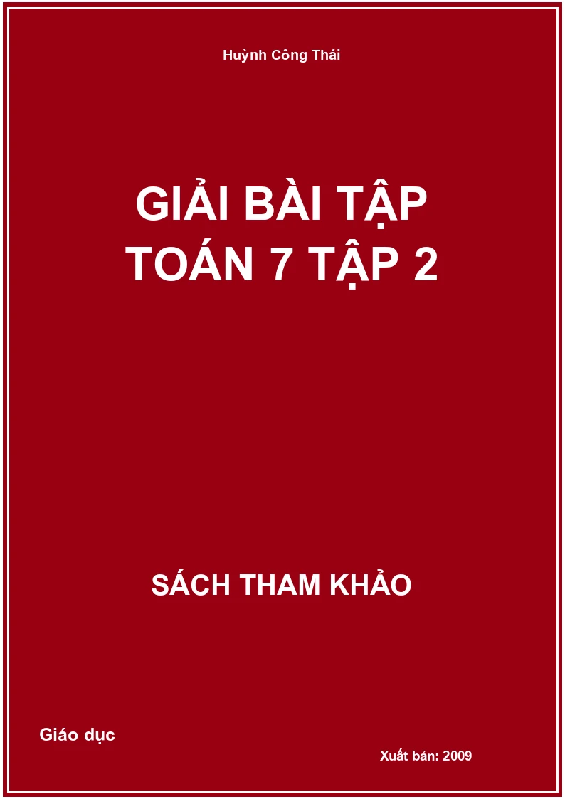 Giải bài tập Toán 7 Tập 2