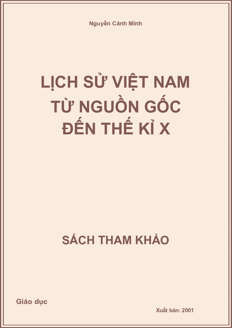 Lịch sử Việt Nam từ nguồn gốc đến thế kỉ X