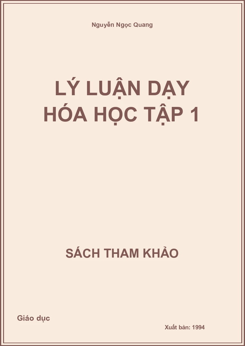 Lý luận dạy Hóa học Tập 1