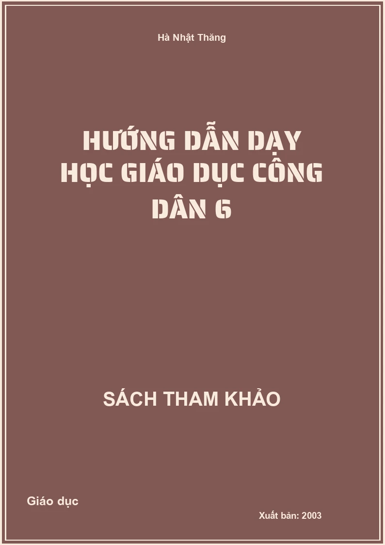 Hướng dẫn dạy học giáo dục công dân 6
