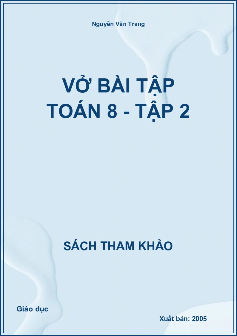 Vở bài tập Toán 8 - Tập 2
