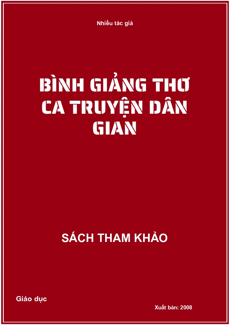 Bình giảng thơ ca truyện dân gian