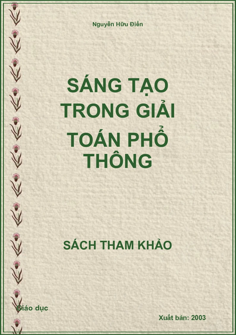 Sáng tạo trong giải toán phổ thông