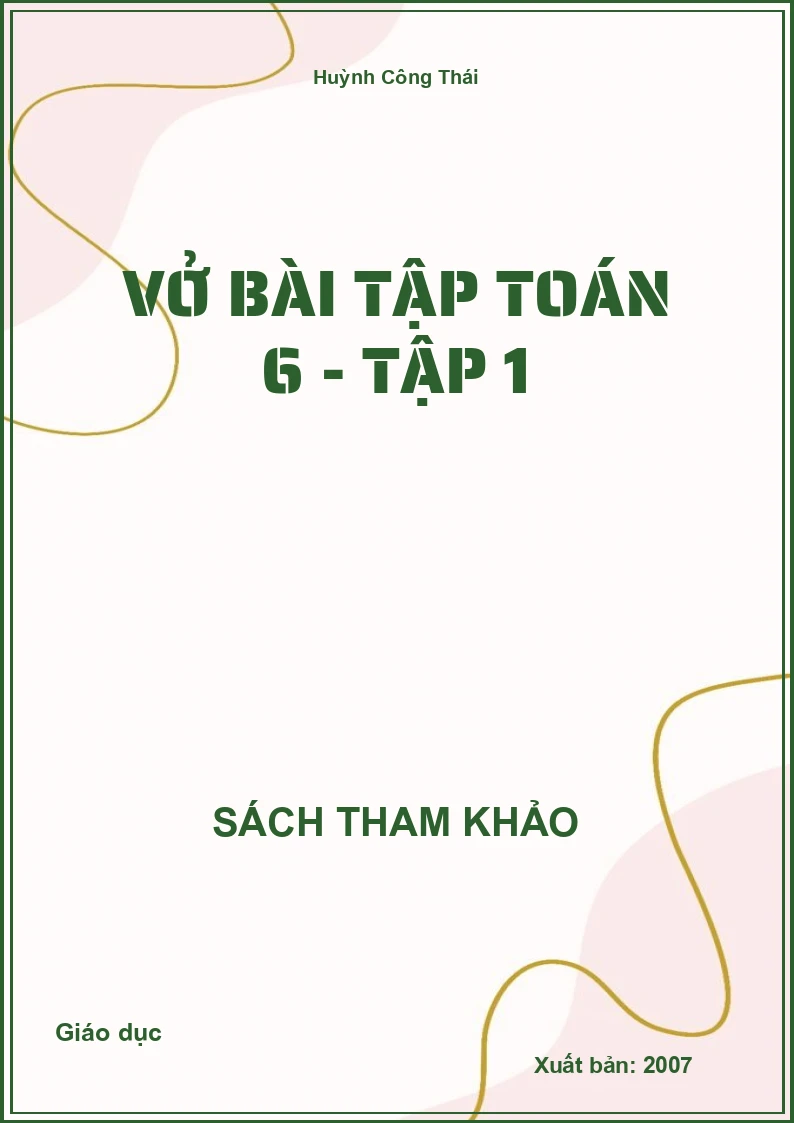 Vở bài tập Toán 6 - Tập 1