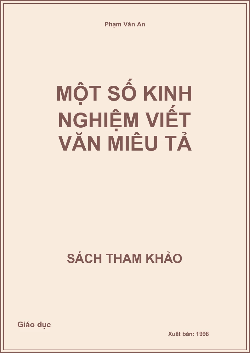 Một số kinh nghiệm viết văn miêu tả