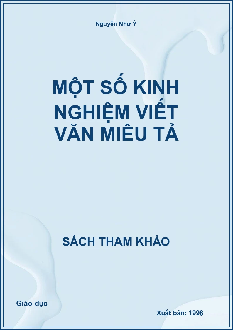 Một số kinh nghiệm viết văn miêu tả