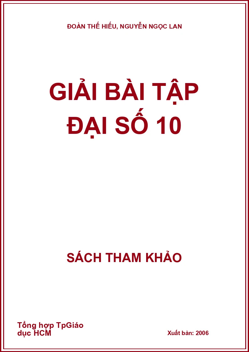 Giải Bài Tập Đại Số 10