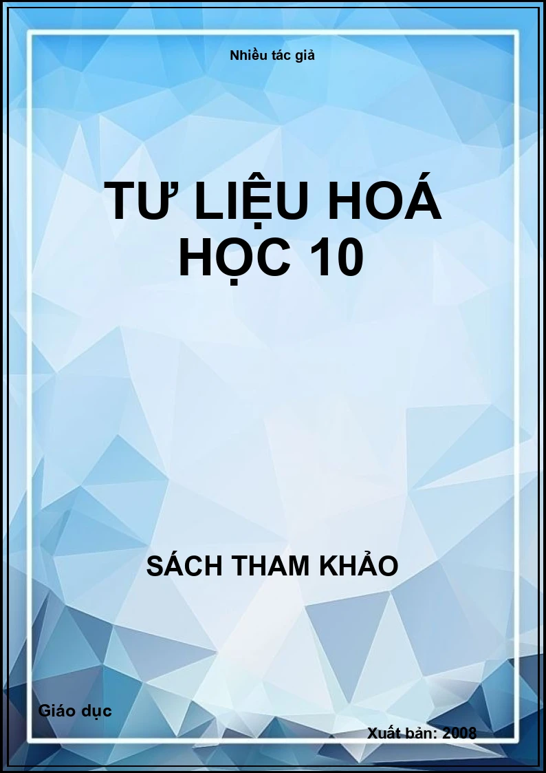 Tư liệu hoá học 10