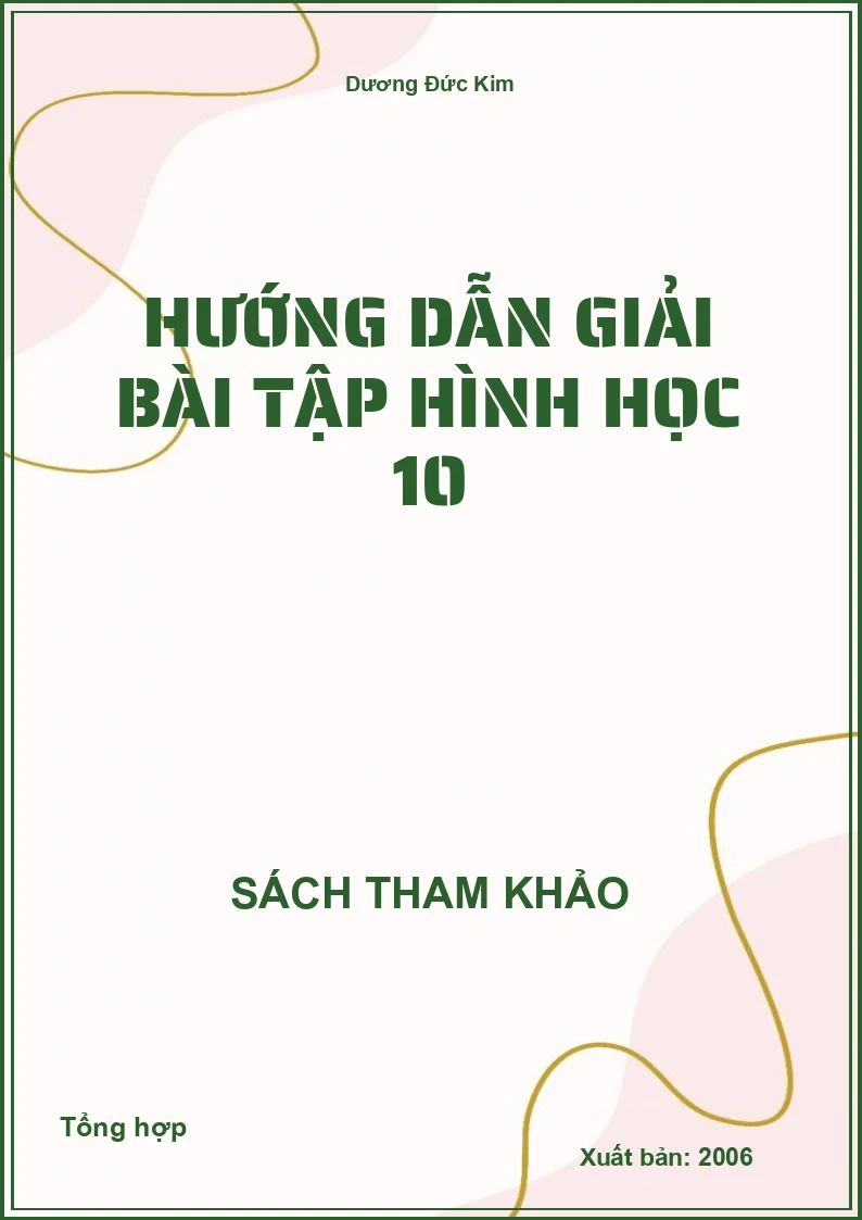 Hướng dẫn giải bài tập hình học 10