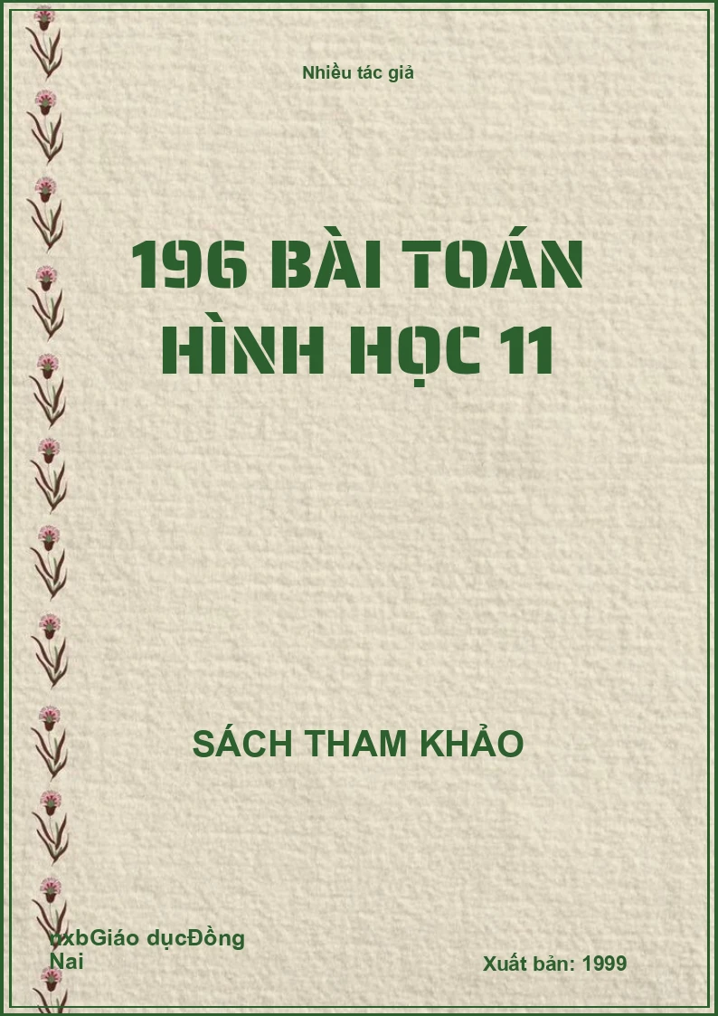 196 Bài Toán Hình Học 11