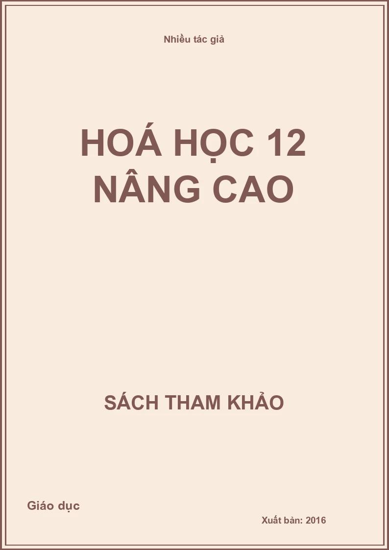 Hoá Học 12 Nâng Cao