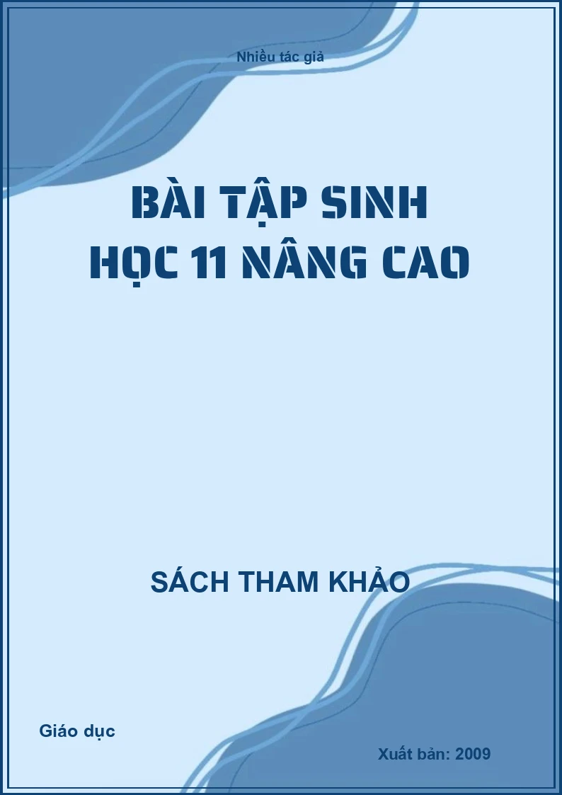 Bài tập sinh học 11 nâng cao