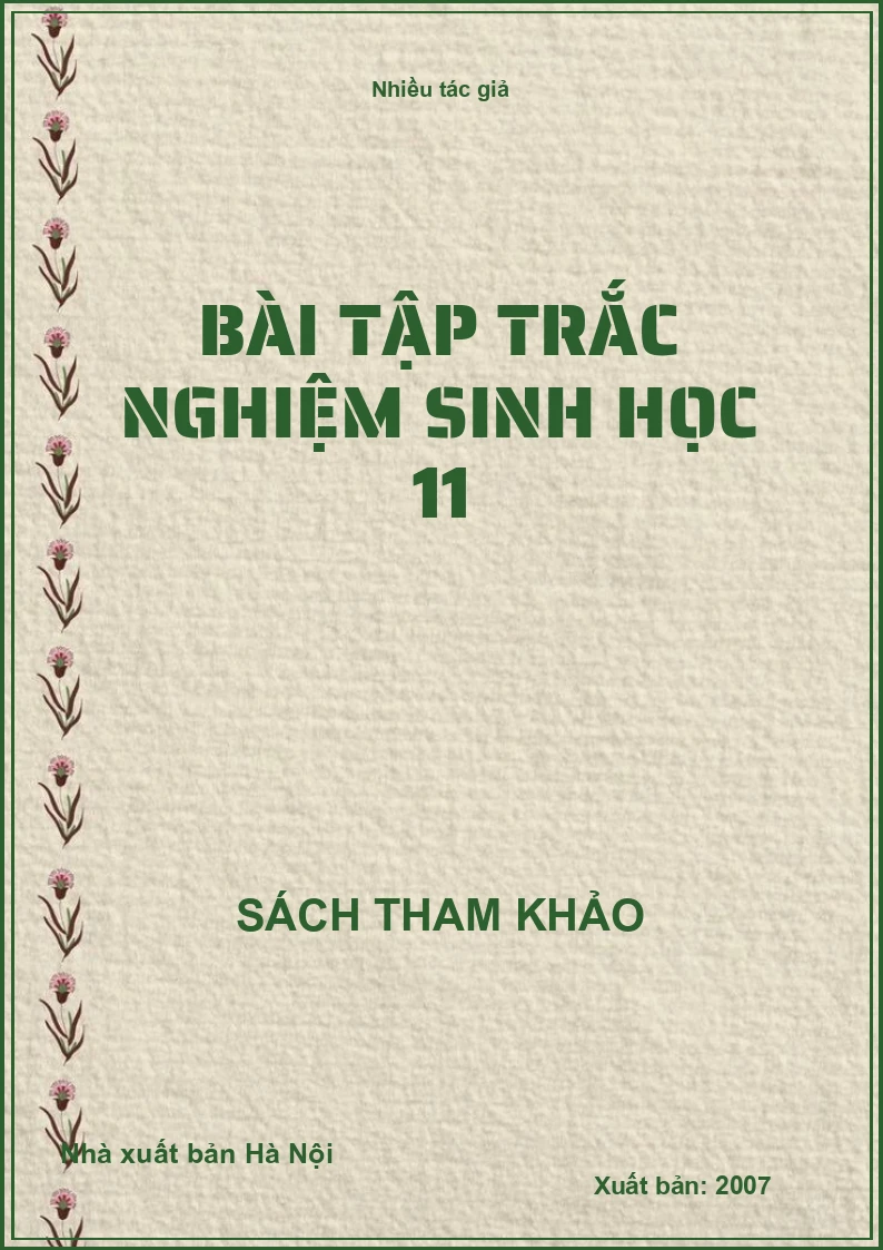 Bài tập trắc nghiệm sinh học 11