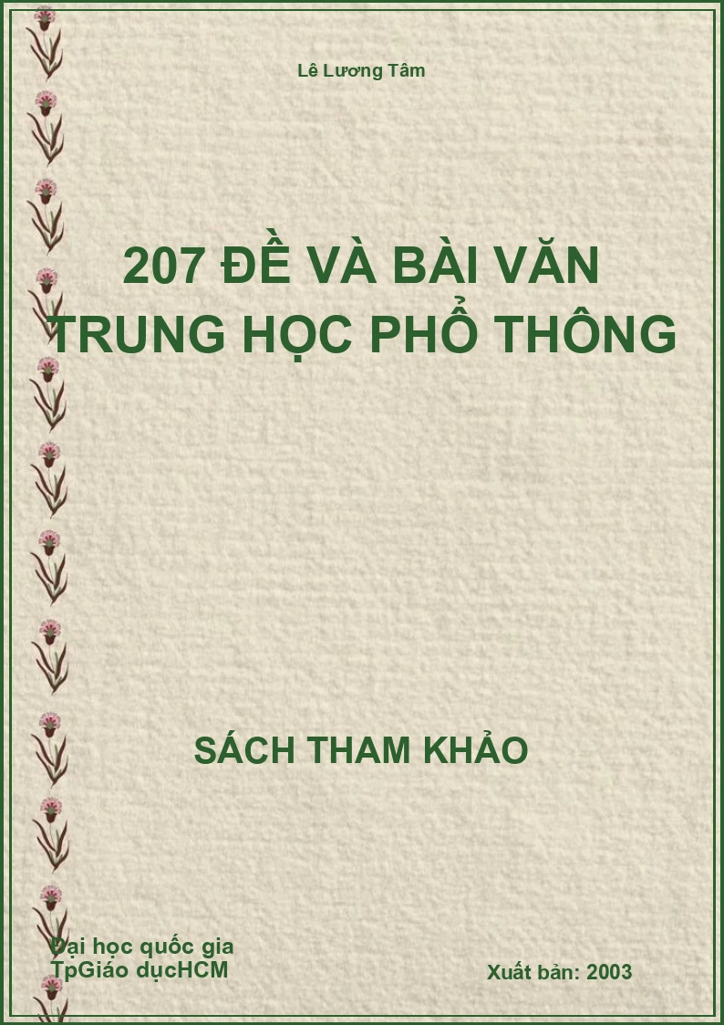 207 đề và bài văn trung học phổ thông