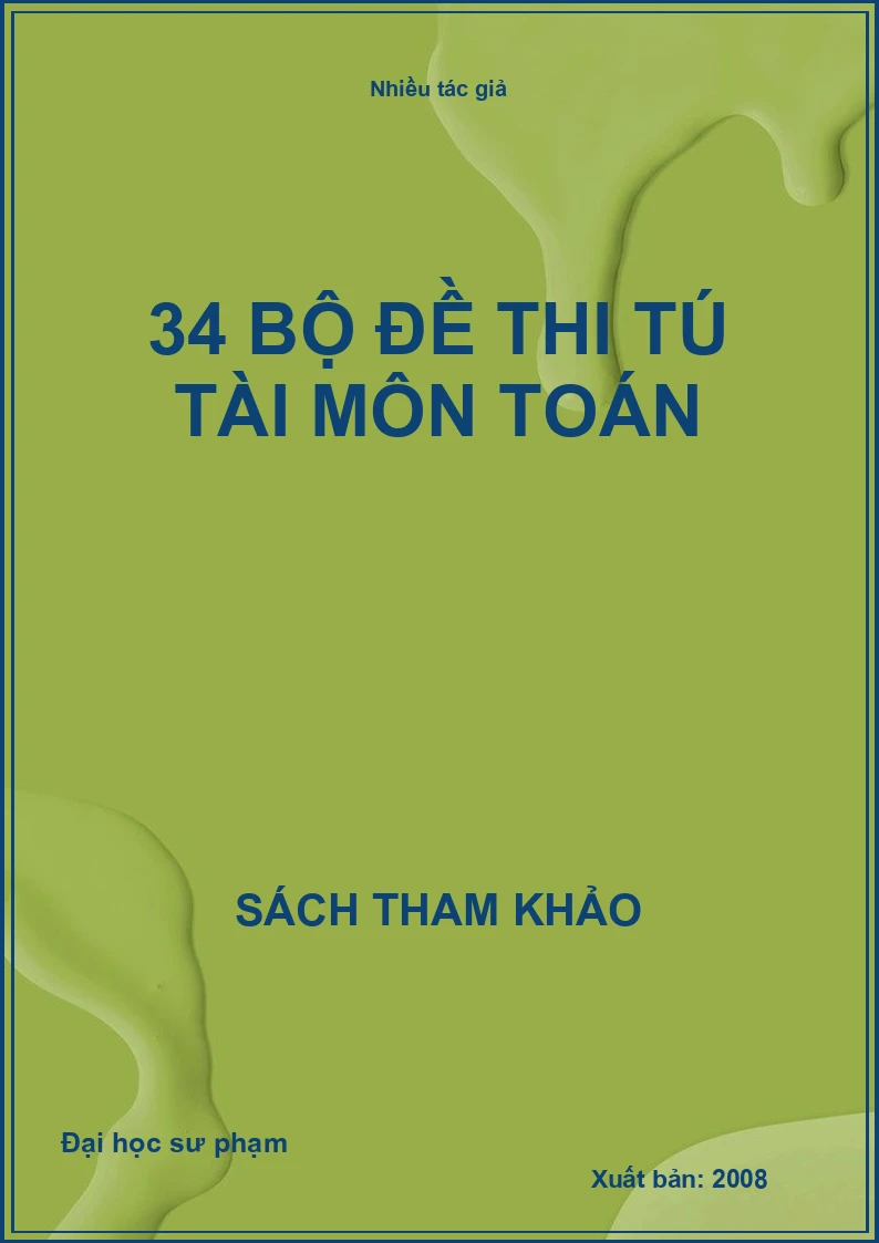 34 bộ đề thi tú tài môn toán
