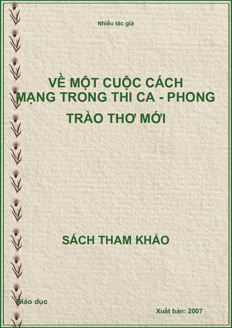 Về một cuộc cách mạng trong thi ca - phong trào thơ mới