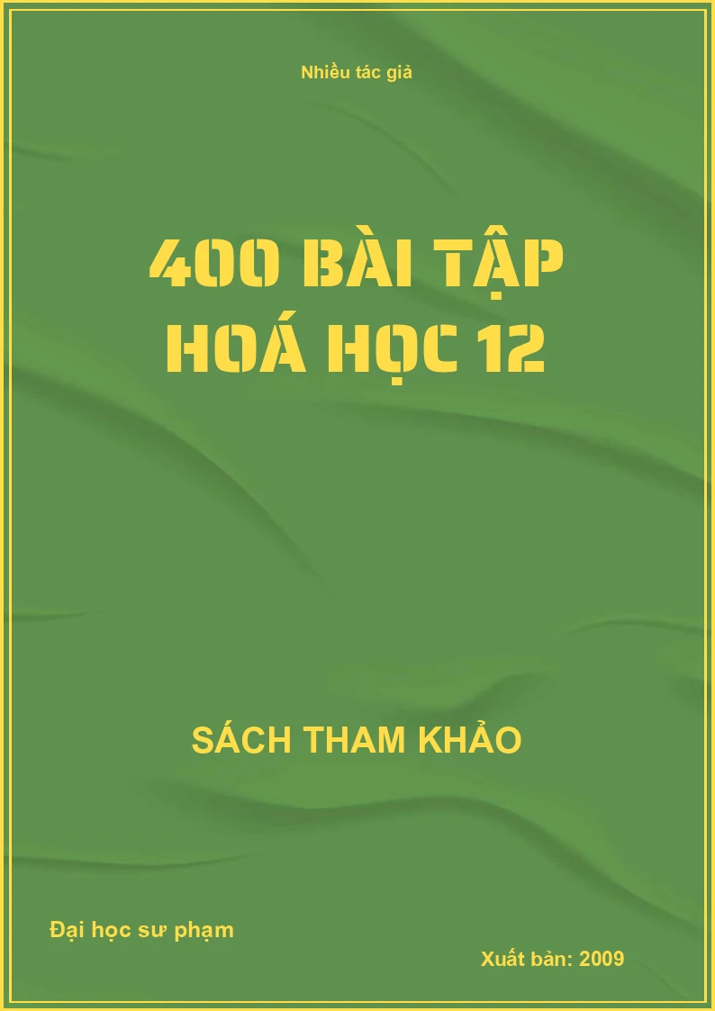 400 bài tập hoá học 12