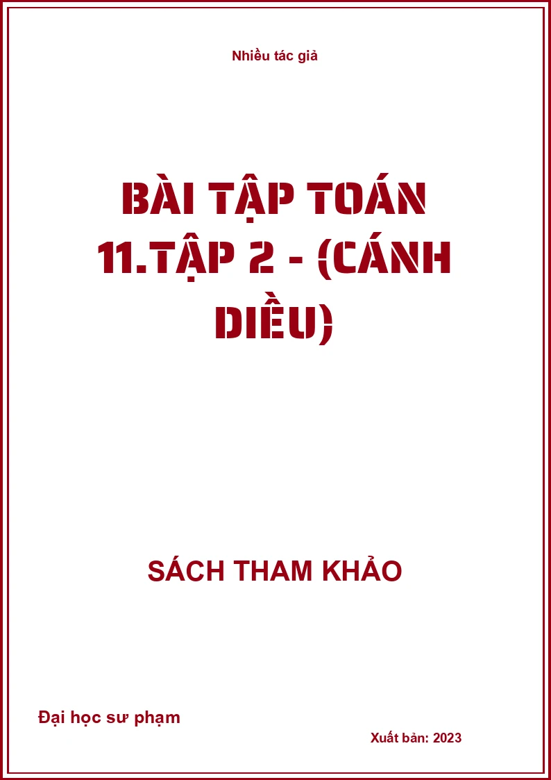 Bài tập Toán 11.Tập 2 - (Cánh Diều)