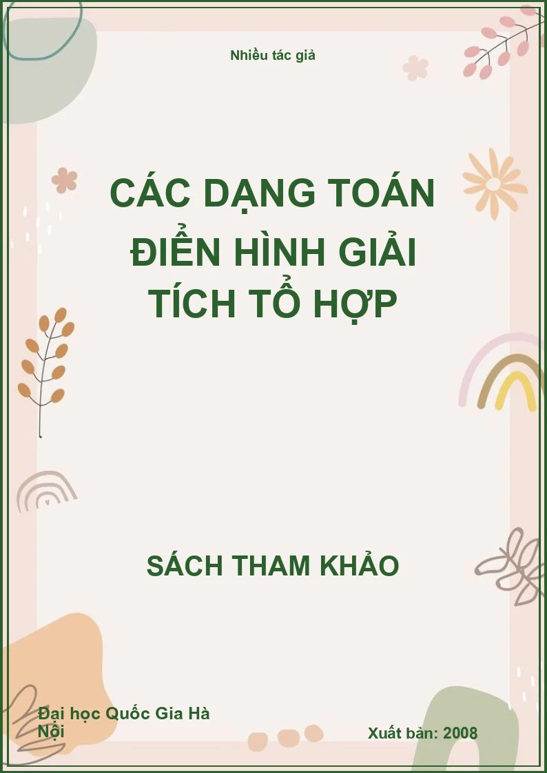 Các dạng toán điển hình giải tích tổ hợp