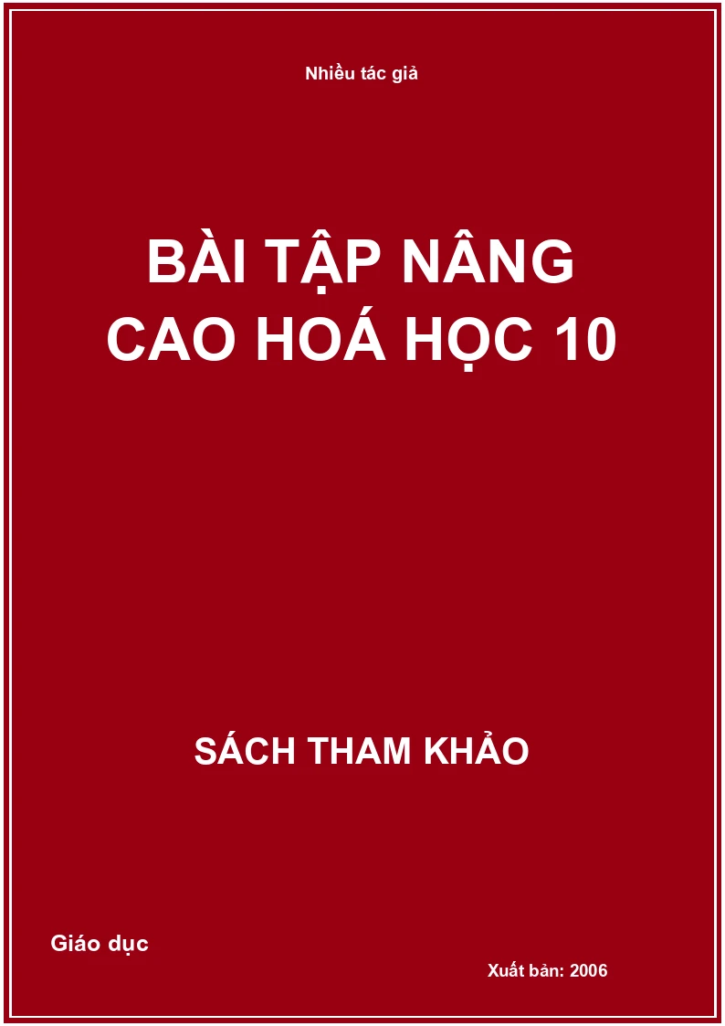 Bài tập nâng cao hoá học 10