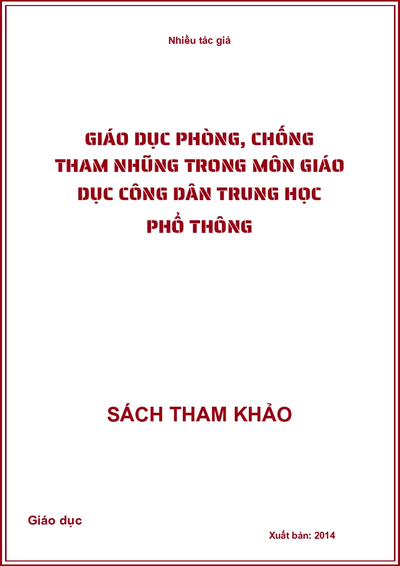 Giáo Dục Phòng, Chống Tham Nhũng Trong Môn Giáo Dục Công Dân Trung Học Phổ Thông