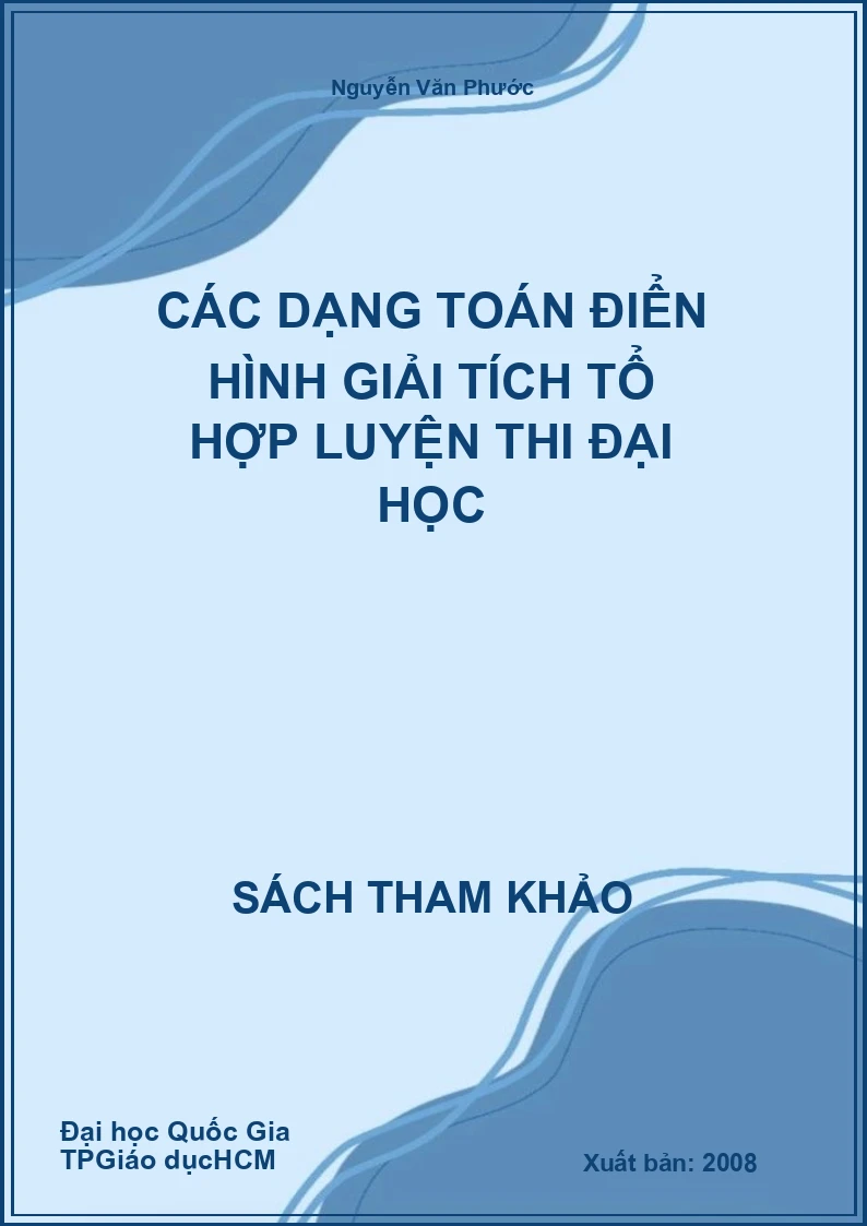 Các dạng toán điển hình giải tích tổ hợp luyện thi Đại học